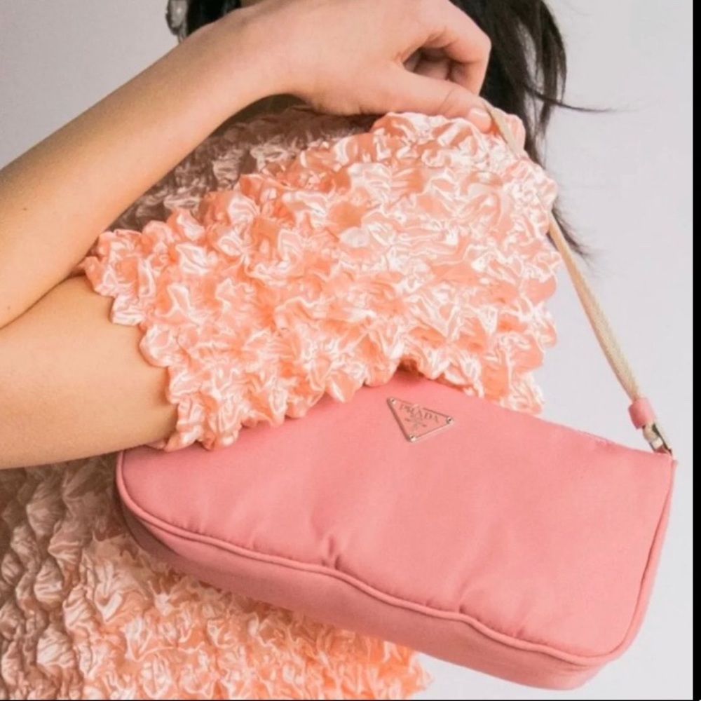 RARE PRADA VINTAGE Y2K MINI NYLON BAG PINK EUC NEW